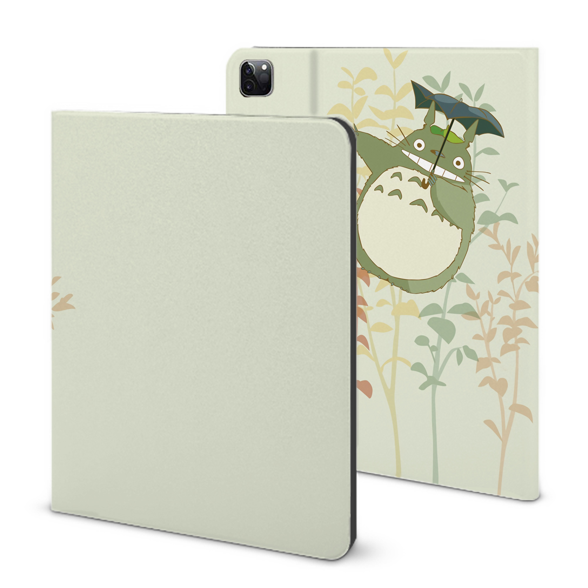 （画像用） となりのトトロ 草壁メイ 草壁サツキ My Neighbor Totoro Satsuki Kusakabe Mei Kusakabe IPad ケース ブック型 PUレザー TPU 耐衝撃 軽量 薄型 ペン収納なし 全面保護 IPad 各モデル対応